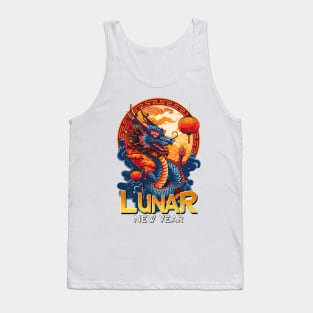 Lunar New Year: Pop Art Chinese Dragon and Lantern Celebration Tank Top